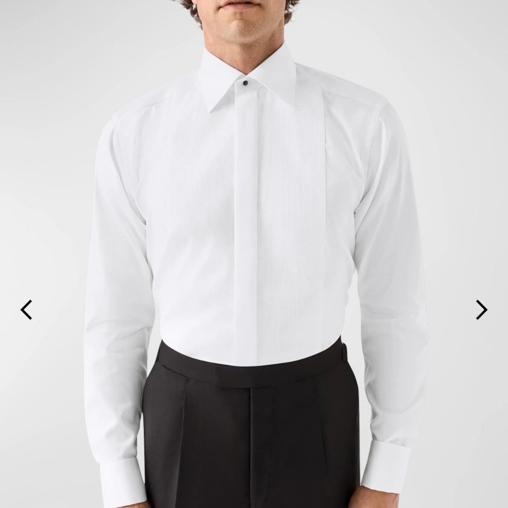 Eton Men's Stripe Bib-Front Contemporary Fit Dress Shirt